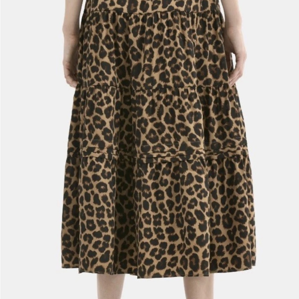 Leopard Print Midi Skirt